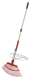Universal rake with grabber, 25 tines, telescopic