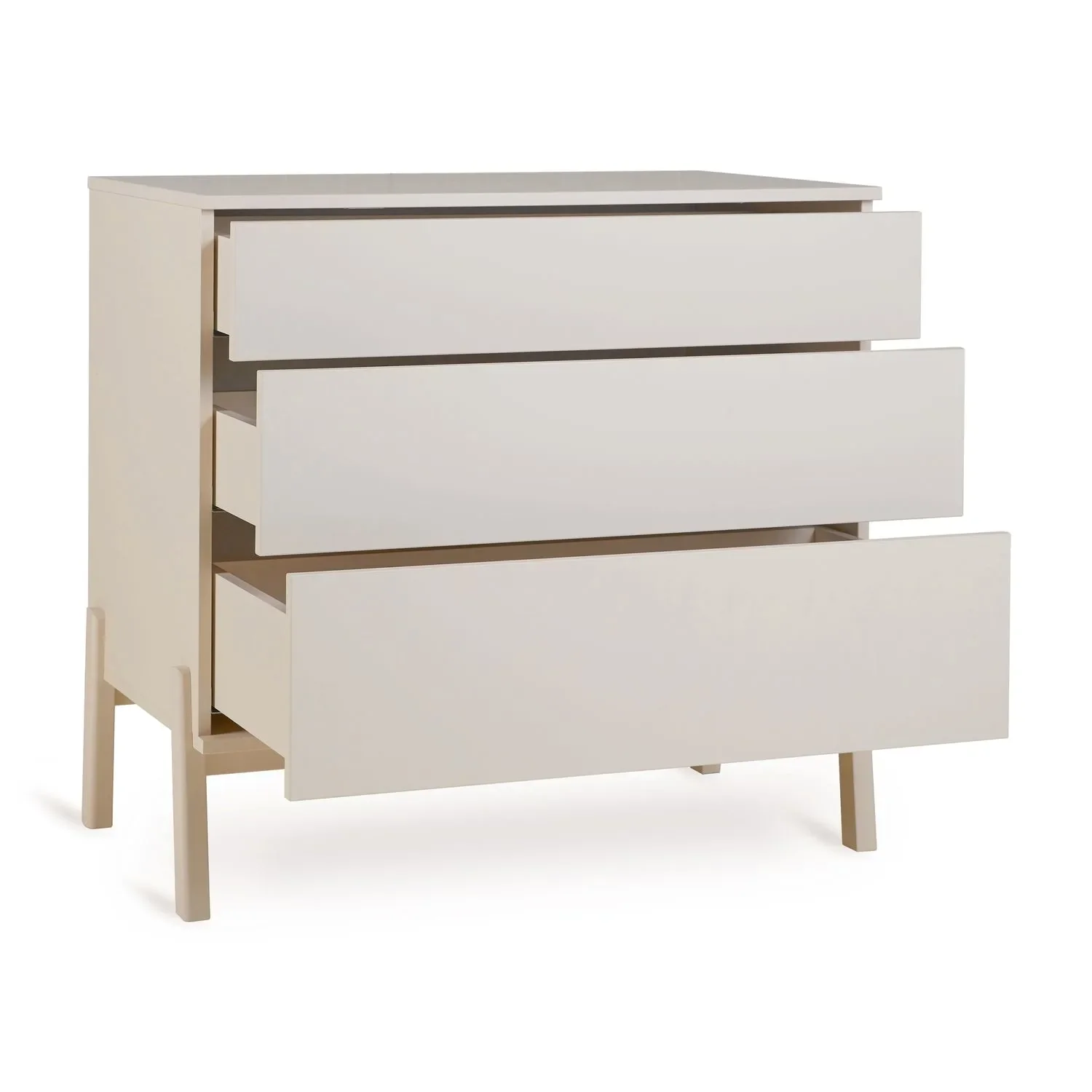 "Quax Ashi Kommode | Wickelkommode mit 3 Schubladen & Push-to-Open-System | Modernes Design für Babyzimmer, Farbe: Ton image"