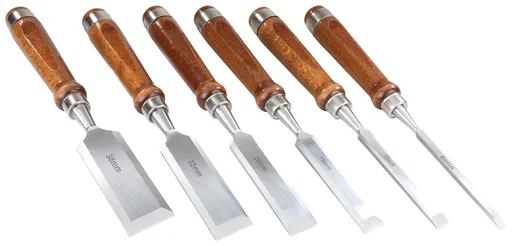 Stechbeitel-Satz in Rolltasche, 6-teilig