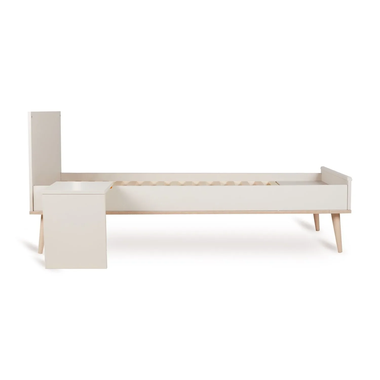 Quax Flow Junior Kit 170x70 cm | Umbauset für Flow Babybett zum Juniorbett | Mit Nachttisch & Bettgitter-Option, Farbe: Ton