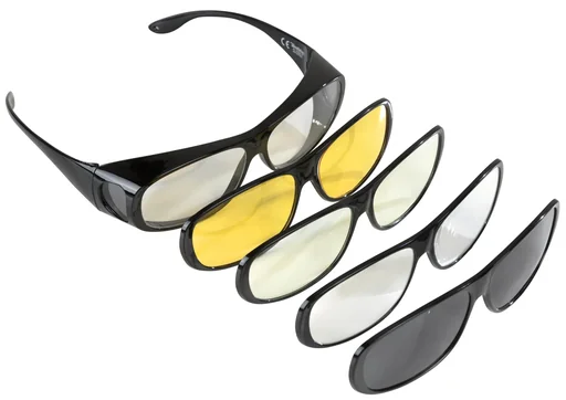 Schutzbrille mit 4 Wechsel-Rahmen