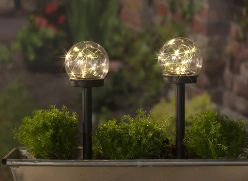 Solar Kugel Set, 10 cm, 2er-Set