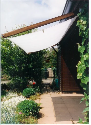 "Sonnensegel-Komplettbausatz, weiß, 330 x 200 cm image"
