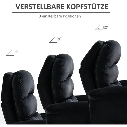 "Liegesessel Relaxsessel mit Liegefunktion Kopfstütze verstellbar TV Sessel Liegesofa Einzelsofa 155° neigbar Fernsehsess image"