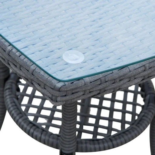 "Gartensitzgruppe 3-tlg, Polyrattan Gartenset Rattanmöbel Grau mit Sitzkissen image"