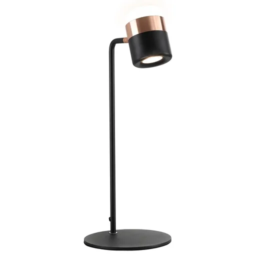 "Tischlampe Nachttischlampe Tischleuchte LED 90° verstellbar Industrial Stil Metall Schwarz+Gold 27 x 24 x 51 cm image"