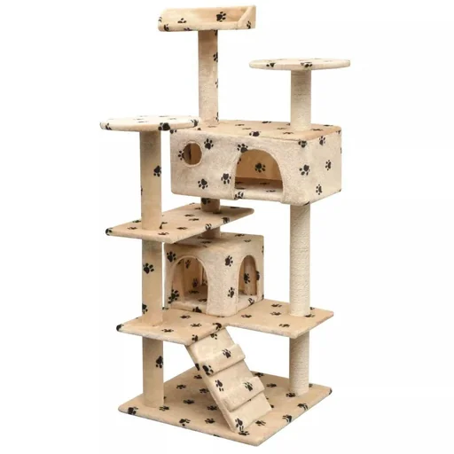 "Sisal-Kratzbaum für Katzen 125 cm Fußabdruck beige image"