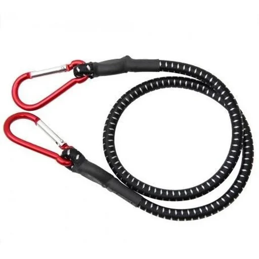 Gummiband mit Karabiner 80cm x 10mm - Schwarz