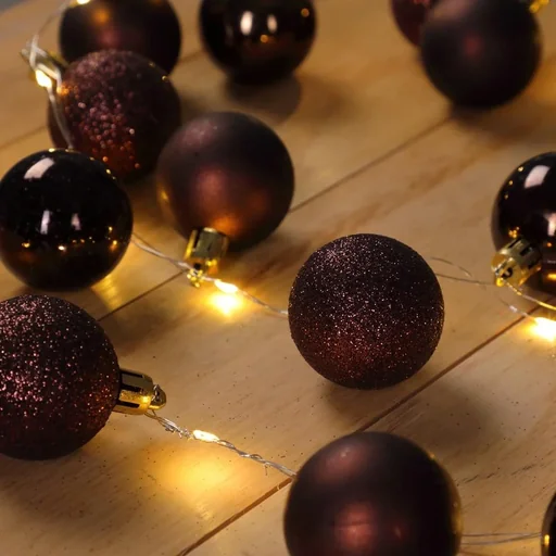 Weihnachtsbeleuchtung Kugeln 40 LED Bronze 2 m