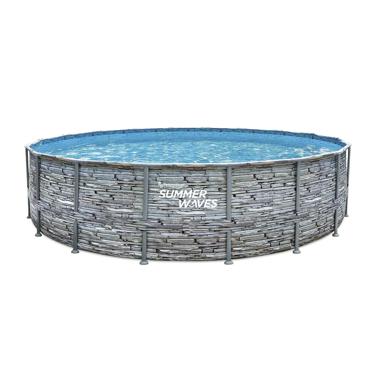 "Summer Waves Elite Frame Pool Ø549 x 132 cm, Teak-Optik image"
