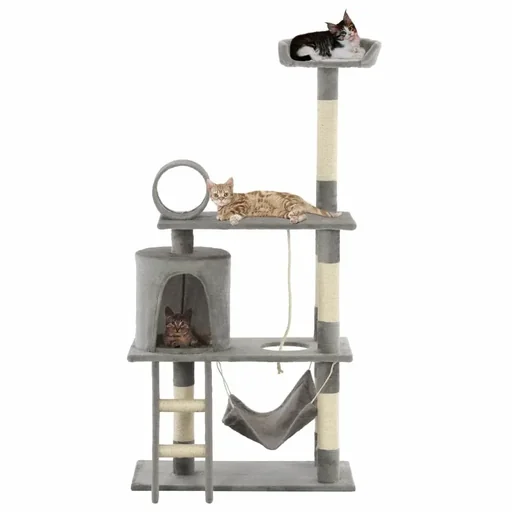 "Katzenkratzbaum mit Sisal Katzenkratzbäume 140 cm grau image"