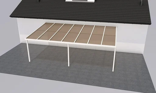 Terrassendach Premium weiß 7120 x 4060 mm Acryl