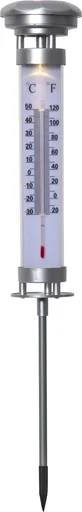 "Solar Thermometer mit warmweißem LED Licht image"