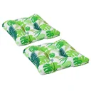 2er-Set Sitzkissen Stuhlkissen Sitzauflage Gartenstuhlkissen leicht zu reinigen Grün gestreift 50L x 45B x 8T cm