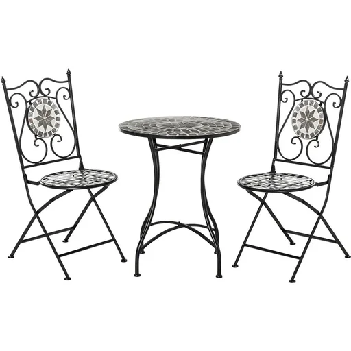Dreiteilige Garten-Sitzgruppe mit Mosaiktisch