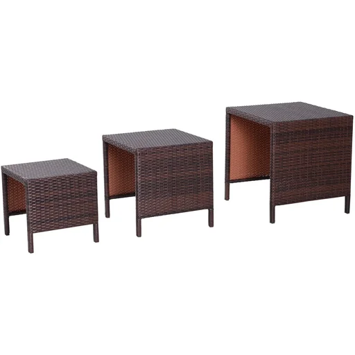 Beistelltisch 3er Set aus Polyrattan