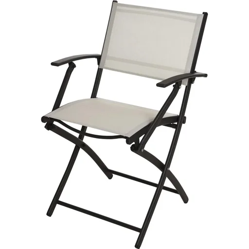 "Pro Garden Klappstuhl / Klappstuhl / Gartenstuhl / Campingstuhl - mit Armlehne - 54X56X83,5cm - Weiß image"