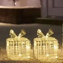 SET aus 2 beleuchteten Geschenkboxen - 30 LED - 15 cm hoch