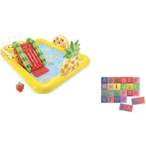 "Aufblasbares Kinderbecken mit Bodenpuzzle - 244 x 191 x 91 cm image"