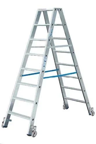 "Stufen-Doppelleiter 2 x 4 Stufen Leiter Alu fahrbar image"