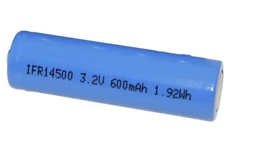 Li-Ion Lifepo4 Mignon (AA) Akku 14500, 600 mAh, 3,2 Volt, ungeschütz