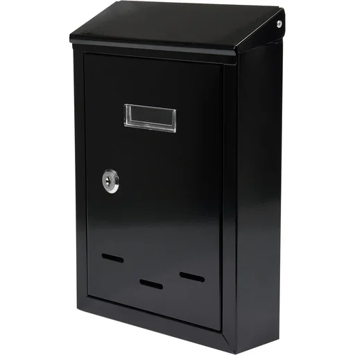 Briefkasten mit 2 Tasten - schwarz - 285x200x60 mm