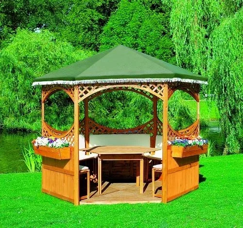 "Pavillon Palma mit grünem Foliendach, Set groß image"