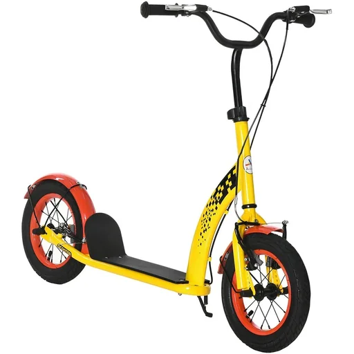 "Kinderroller mit 12'' Luftreifen ab 5 Jahren schwarz/gelb 118 x 55,5 x 85-100,5 cm image"