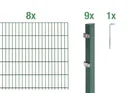 Doppelstabmattenzaun Komplettset, grün, Höhe 140 cm, Länge 16 m