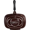 Doppelpfanne / Grillpfanne - 32 cm - Aluminiumguss - Wendegrillpfanne - bordeauxrot