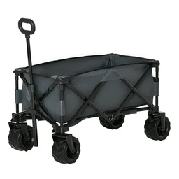 Bollerwagen Faltbarer Handwagen 360° Gartenwagen Transportwagen mit Teleskop Gri