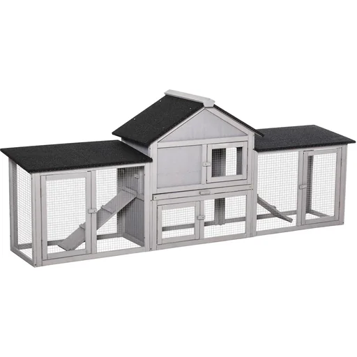 "Zwergkaninchenstall mit Außengehege 210 cm x 45,5 m x 84, 5 cm image"