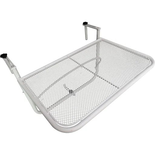 "Balkonhängetisch Hängetisch höhenverstellbar viereckig Terrasse Metall Weiß L60 x B56,5 x H45 cm image"
