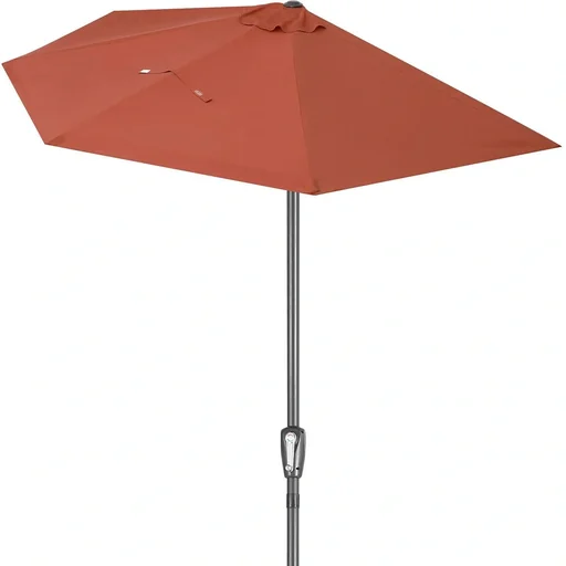 "Halbkreisförmiger Sonnenschirm Terracotta UV-Schutz 50+ image"