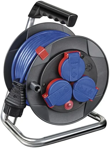 "Kabeltrommel Garant Kompakt IP44, 15m Kabel in blau image"