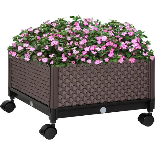 Hochbeet auf Rädern mit Drainagelöchern