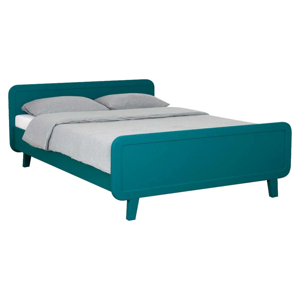 Laurette Kinderbett Doppelbett Le Lit Rond 140 x 200 cm bleu canard
