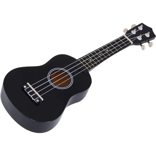 "Ukulele Saiteninstrument Anfänger Nylonsaiten Birkenholz Schwarz 53 x 17,5 x 6,2 cm image"