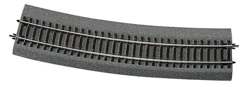 "6 Stück Gebogenes Gleis R10 mit Bettung, Radius 888 mm, Bogenwinkel 15° image"