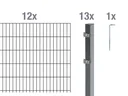 Doppelstabmattenzaun Komplettset, anthrazit, Höhe 80 cm, Länge 24 m