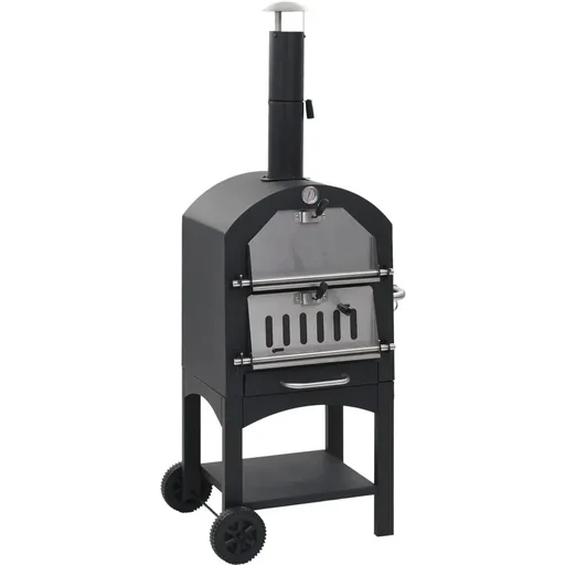 "Holzkohle-Pizzaofen mit Terrakotta-Pizzastein image"