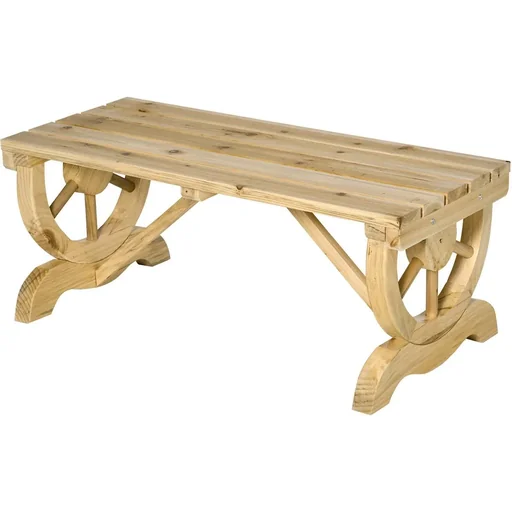 "Gartenbank Holz witterungsbeständig Rustikal 98 x 50 x 39,5 cm image"