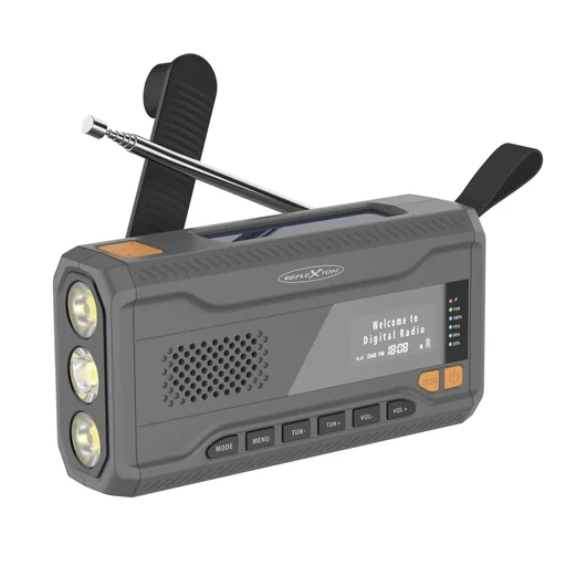 "Outdoor Solarkurbelradio mit SOS Taschenlampe, DAB/UKW, Bluetooth, Akku image"