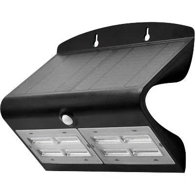 "VT-767-7 LED-Solar-Wandleuchte mit Bewegungsmelder - 7W - 800 Lm - 4000K - schwarz - Solarenergie image"