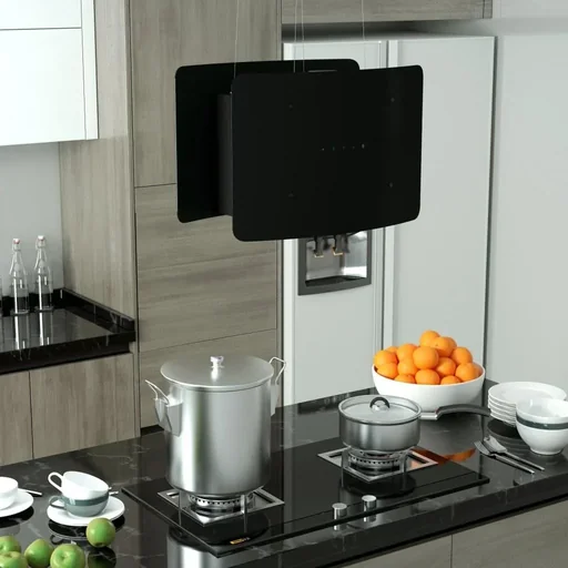 "Dunstabzugshaube wandmontiert Touch-Sensor LCD 55 cm Stahl image"