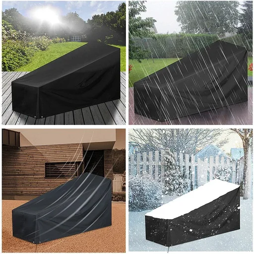 "Schutzhülle - für Gartenstuhl / Liegestuhl / Gartenstuhl - 160 x 75 x 60 cm - Schwarz image"