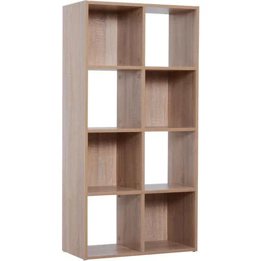 8 Fächer Bücherregal Holz Natur