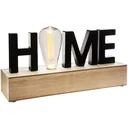 Lampe mit HOME Text - 34 cm - Holz