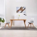 Esszimmerstühle 2-Sitzer Kunstleder weiß und schwarz
