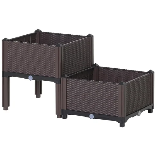 "2-teiliges Hochbeet in Rattan-Optik image"